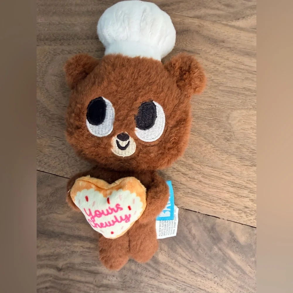 BarkBox Small Dog Plush Squeaky Toys Set Bear + Crinkle Worm